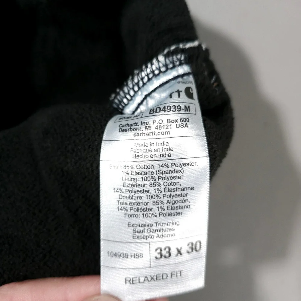 Carhartt Fleece Lined Jeans Mens 33x30 Blue‎ BD4939-M Relaxed Fit Straight Leg